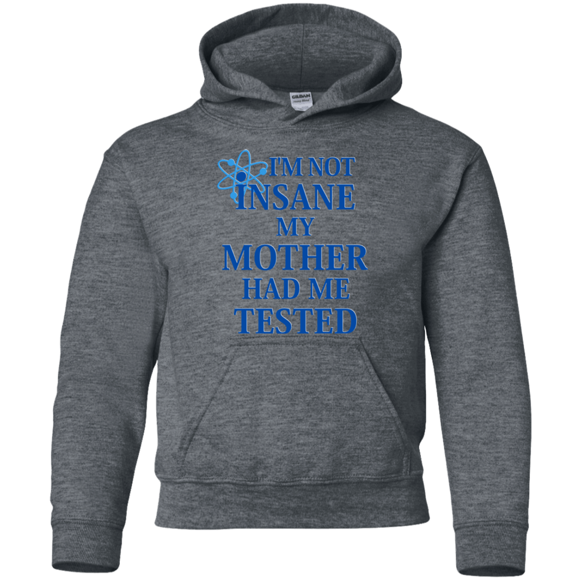 Sweatshirts Dark Heather / YS Not insane Youth Hoodie