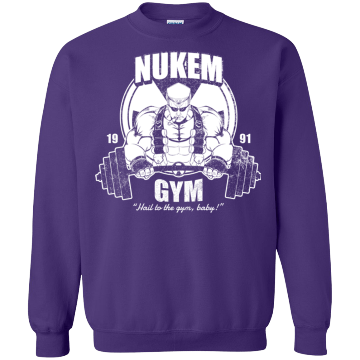 Sweatshirts Purple / Small Nukem Gym Crewneck Sweatshirt