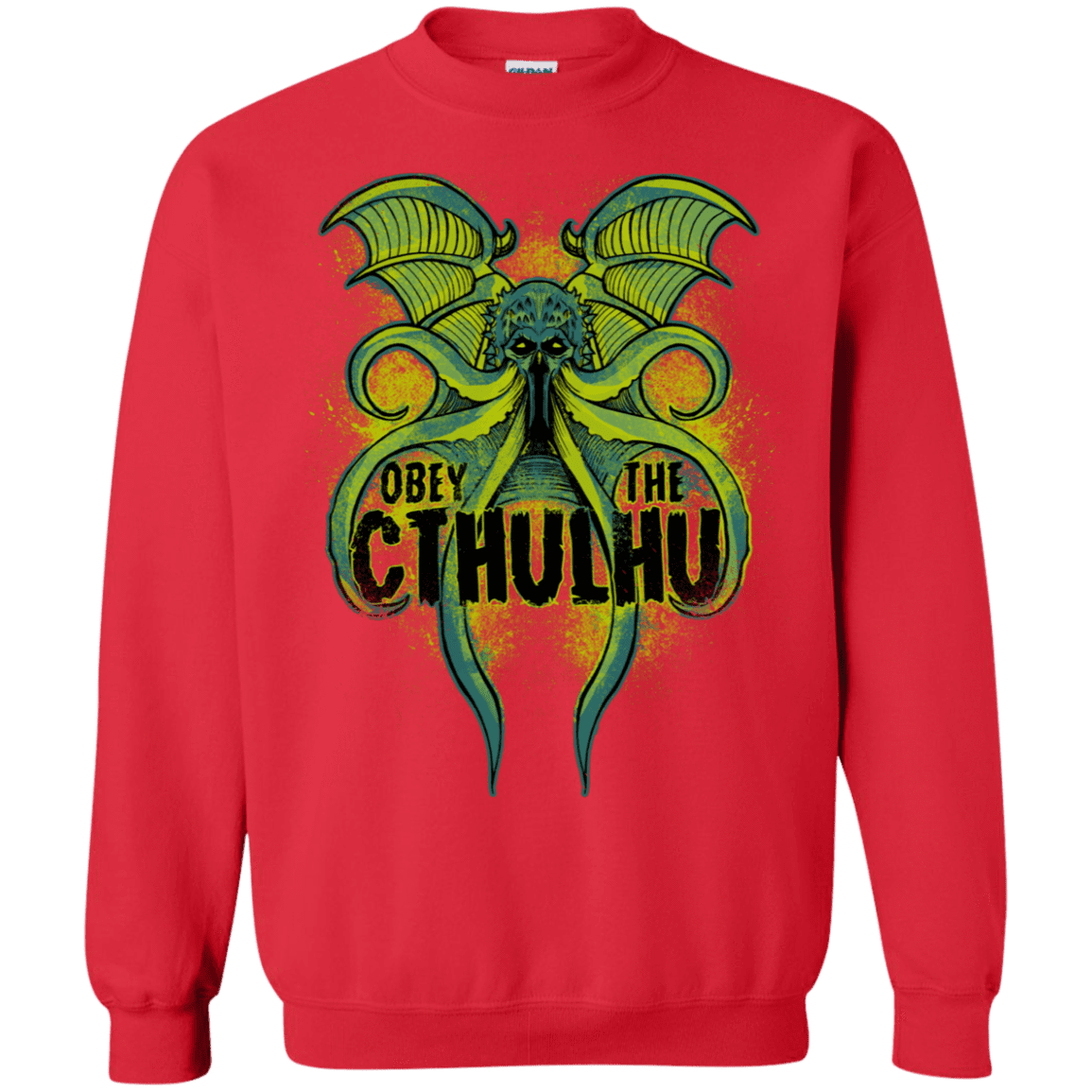Sweatshirts Red / S Obey the Cthulhu Neon Crewneck Sweatshirt