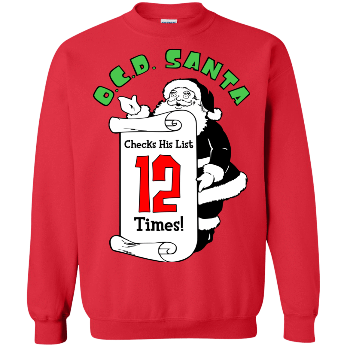 Sweatshirts Red / Small OCD Santa Crewneck Sweatshirt