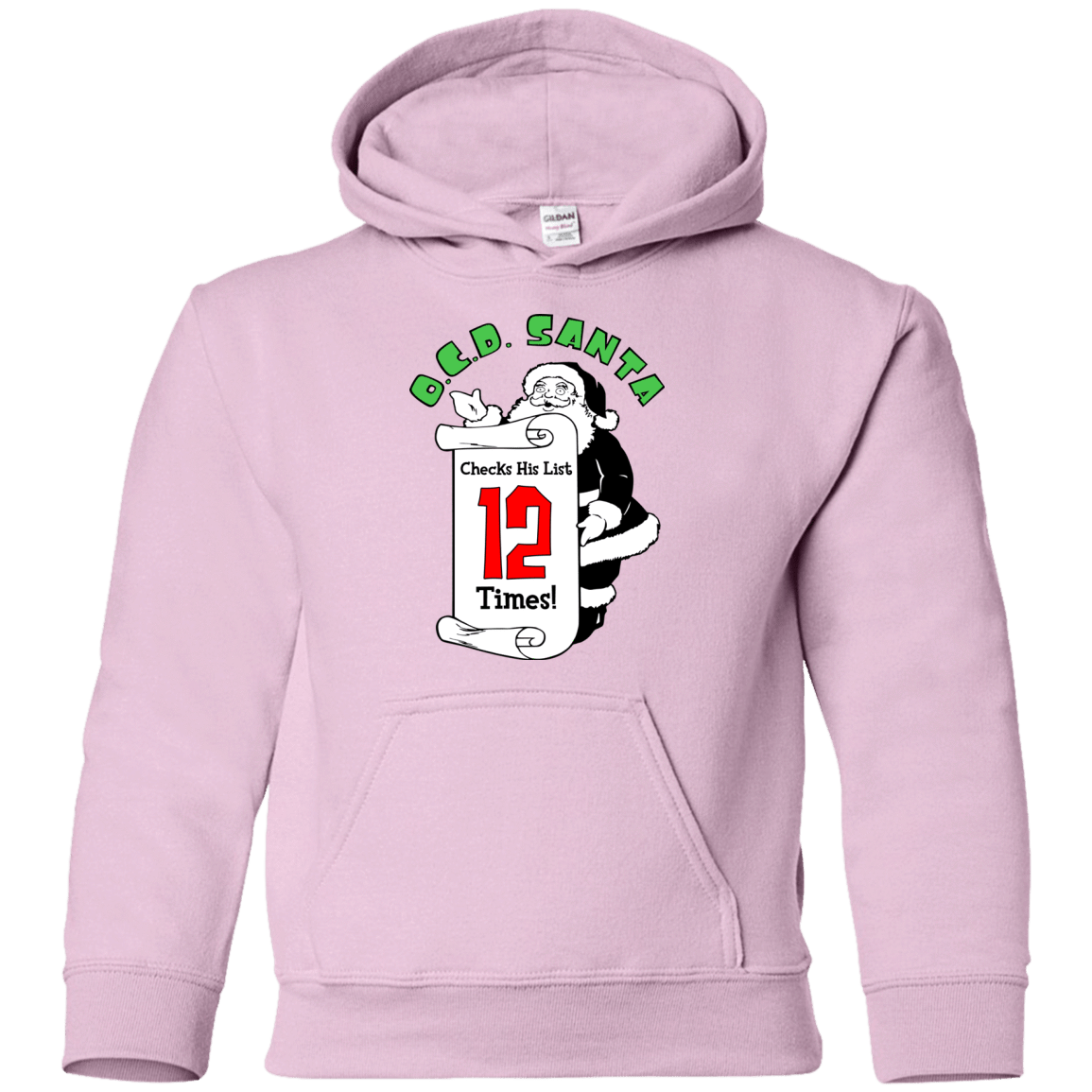 Sweatshirts Light Pink / YS OCD Santa Youth Hoodie