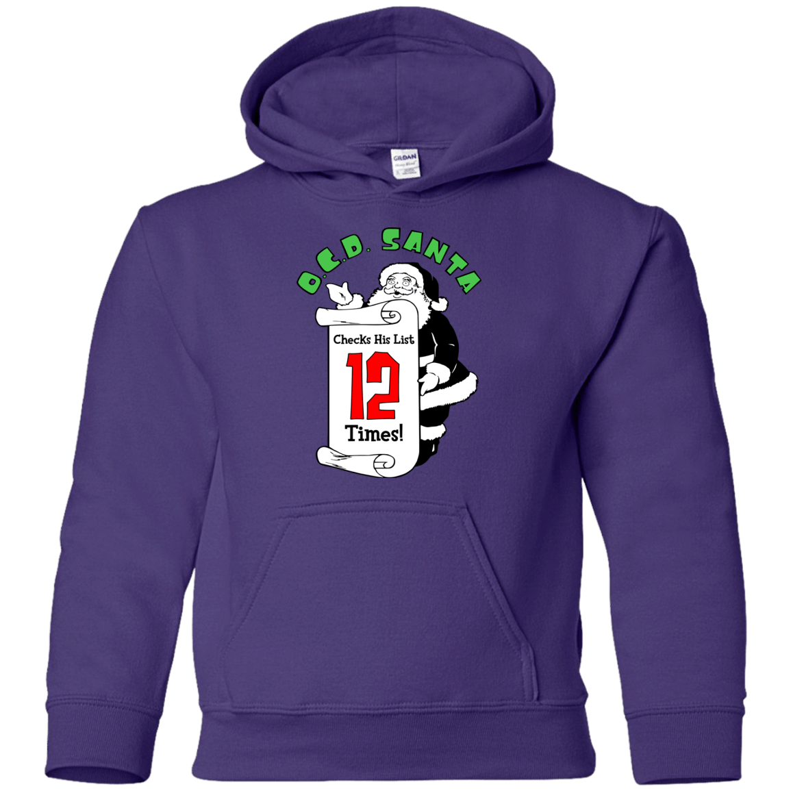 Sweatshirts Purple / YS OCD Santa Youth Hoodie