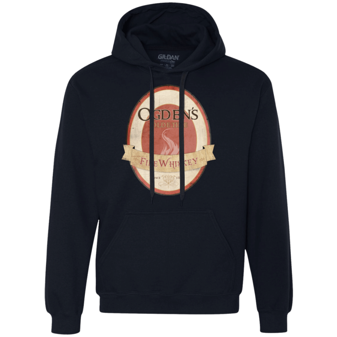 Sweatshirts Navy / Small Ogdens Fire Whiskey Premium Fleece Hoodie