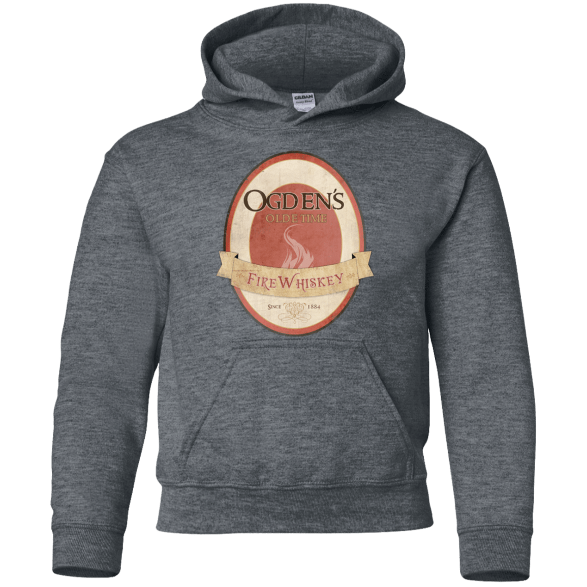 Sweatshirts Dark Heather / YS Ogdens Fire Whiskey Youth Hoodie