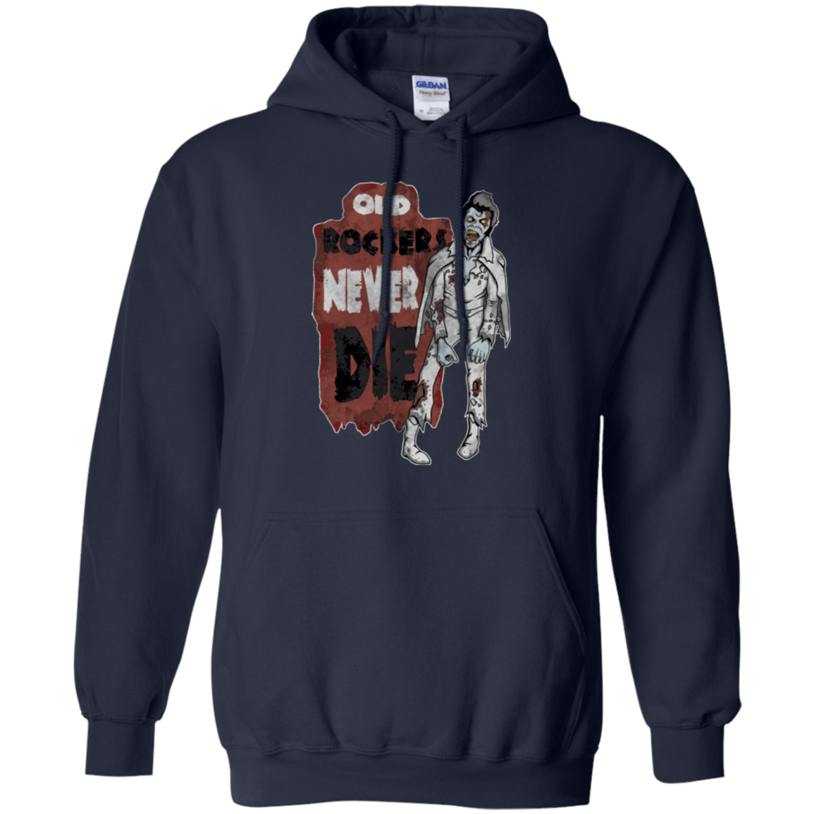 Sweatshirts Navy / Small Old Rockers Never Die Pullover Hoodie