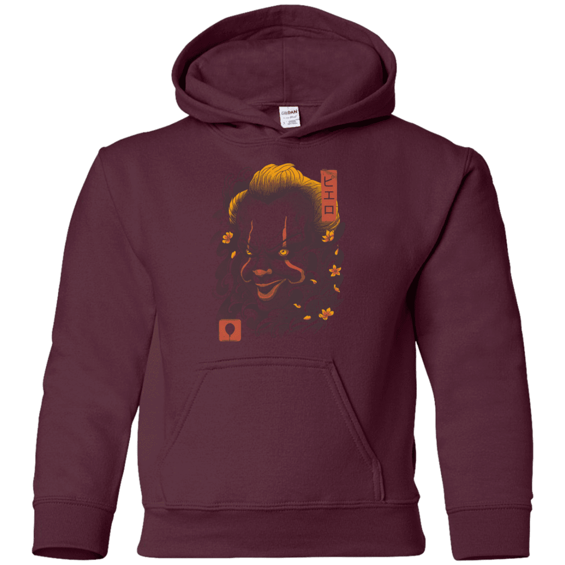 Sweatshirts Maroon / YS Oni Clown Mask Youth Hoodie