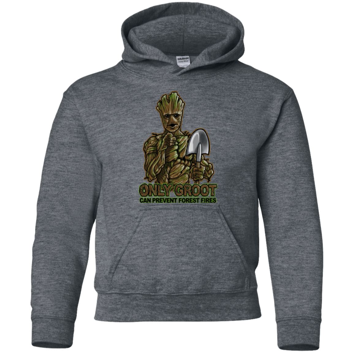 Sweatshirts Dark Heather / YS Only Groot Youth Hoodie
