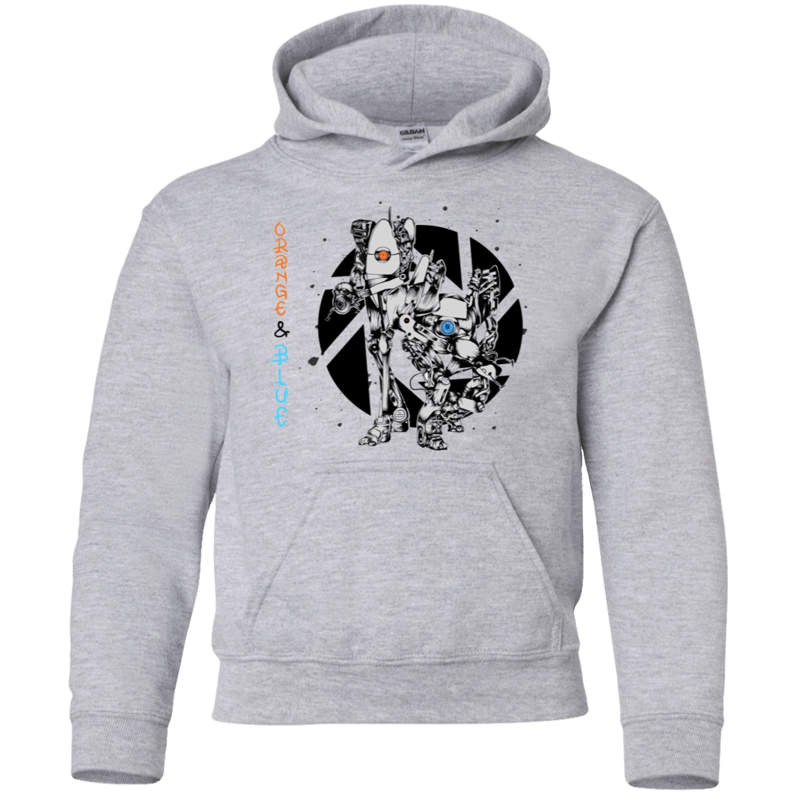 Sweatshirts Sport Grey / YS Orange and Blue Youth Hoodie