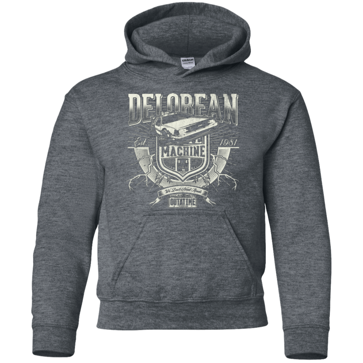 Sweatshirts Dark Heather / YS Outa Time Youth Hoodie