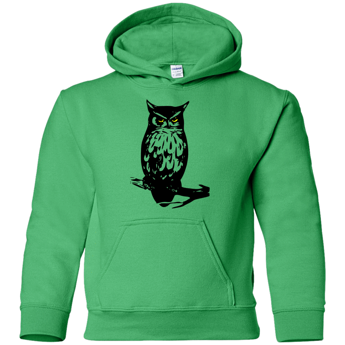 Sweatshirts Irish Green / YS Owl Portrait Youth Hoodie