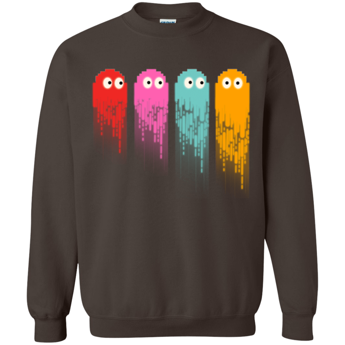 Sweatshirts Dark Chocolate / Small Pac color ghost Crewneck Sweatshirt