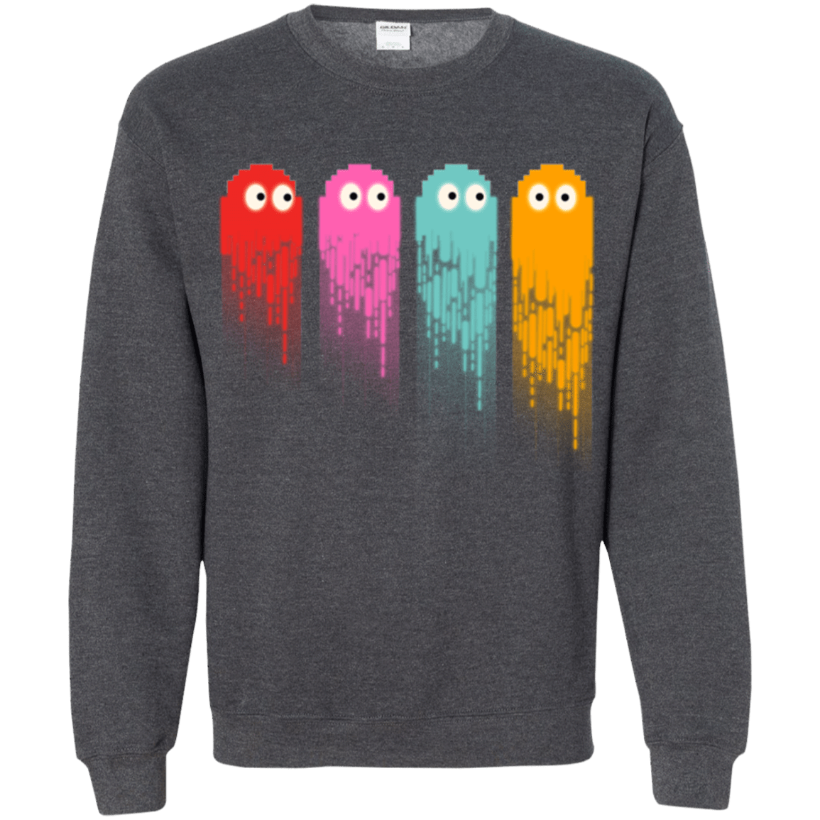Sweatshirts Dark Heather / Small Pac color ghost Crewneck Sweatshirt