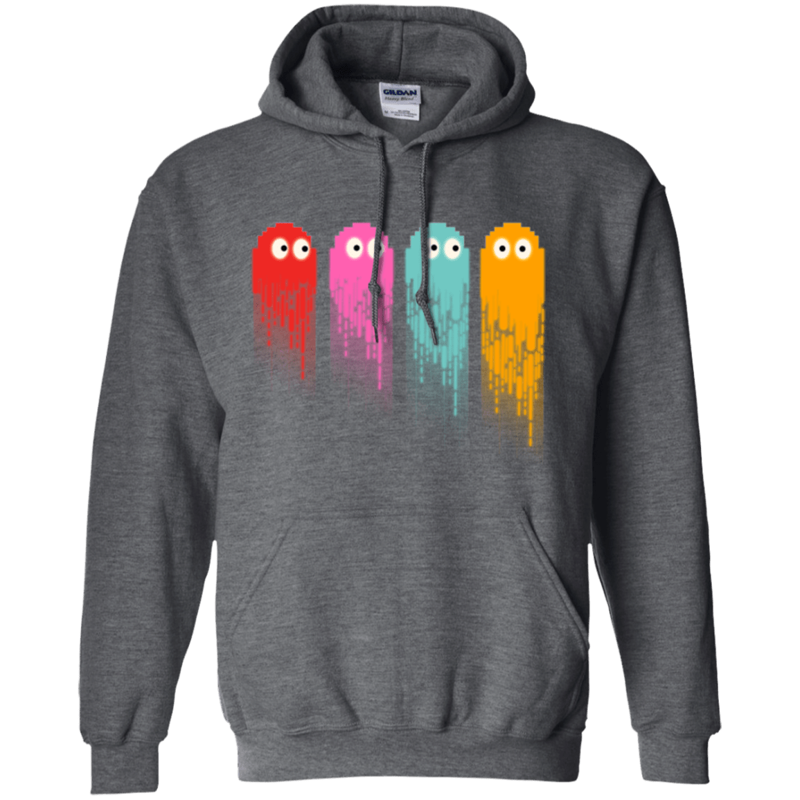Sweatshirts Dark Heather / Small Pac color ghost Pullover Hoodie