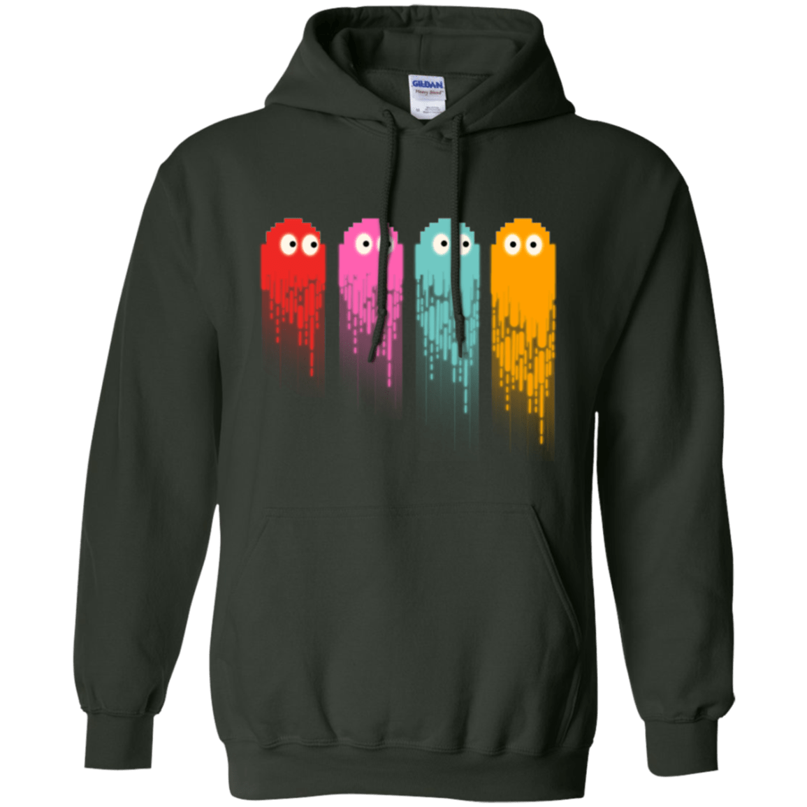 Sweatshirts Forest Green / Small Pac color ghost Pullover Hoodie