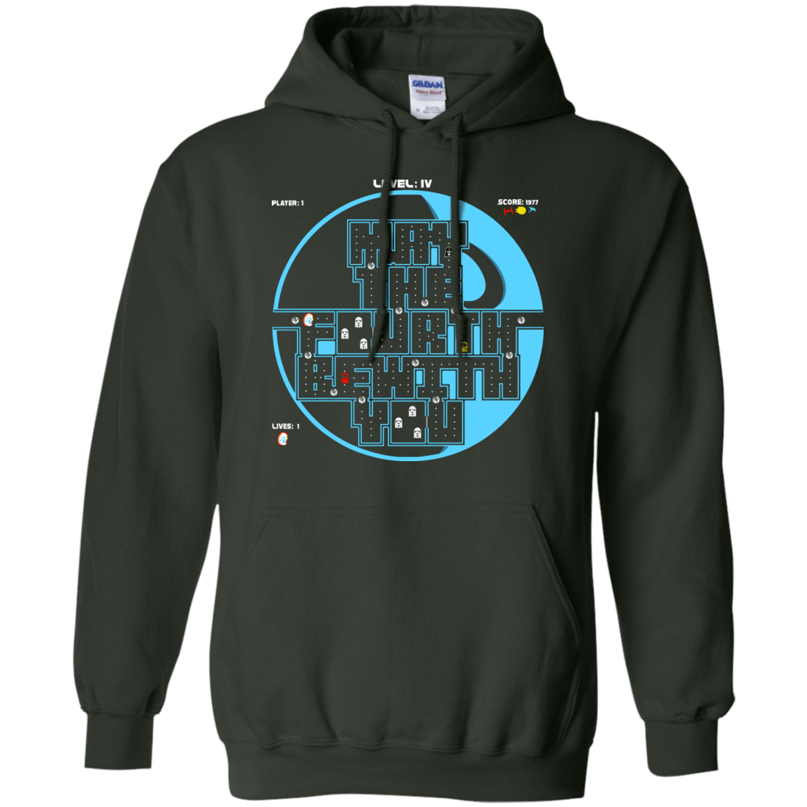 Sweatshirts Forest Green / S Pacman May The Fourth Pullover Hoodie
