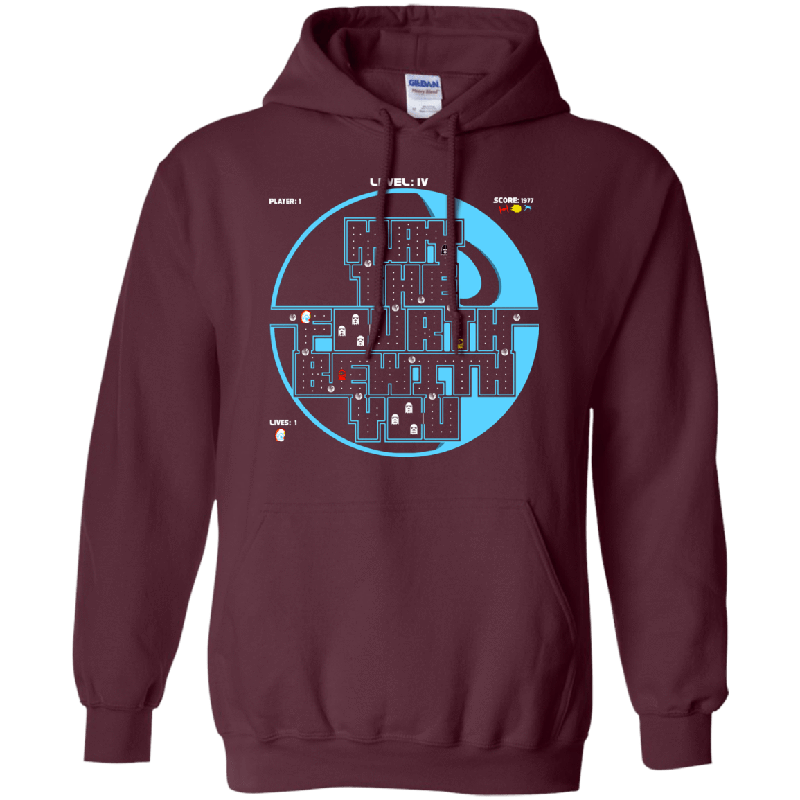 Sweatshirts Maroon / S Pacman May The Fourth Pullover Hoodie