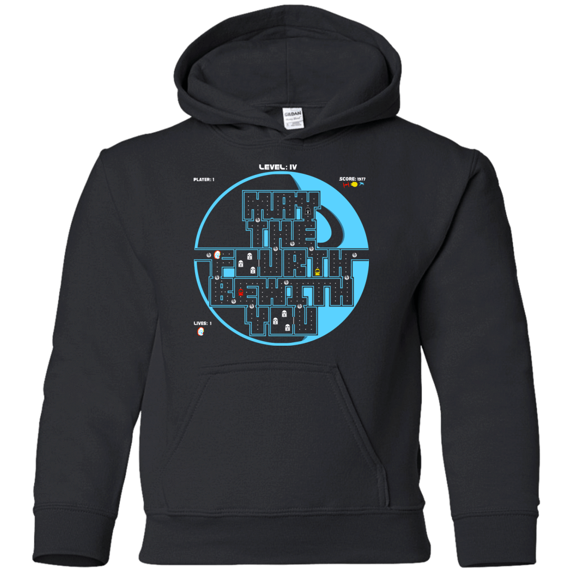 Sweatshirts Black / YS Pacman May The Fourth Youth Hoodie