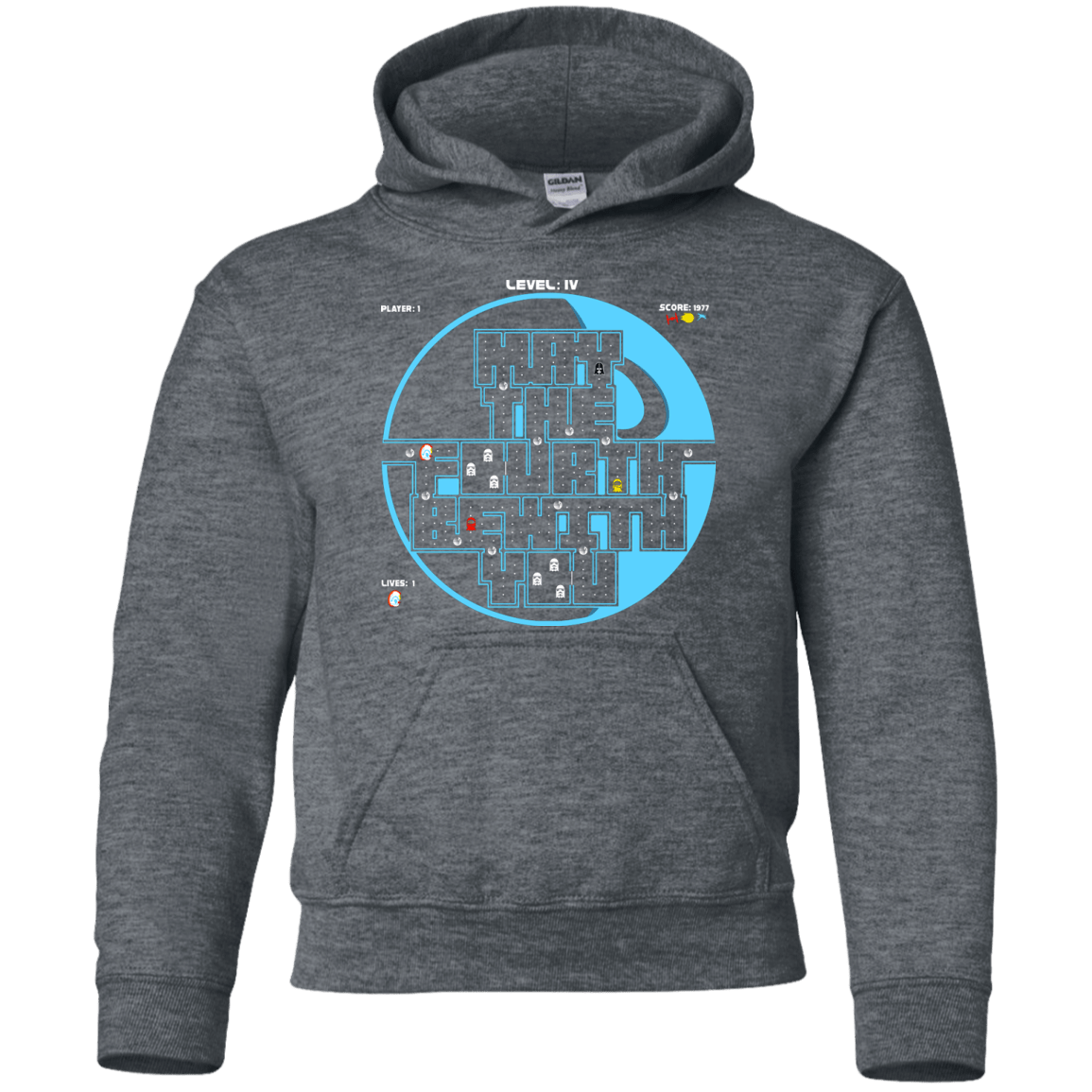 Sweatshirts Dark Heather / YS Pacman May The Fourth Youth Hoodie