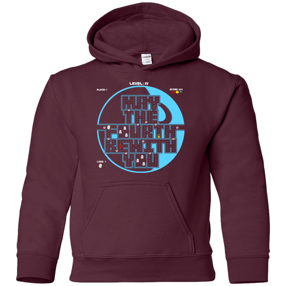Sweatshirts Maroon / YS Pacman May The Fourth Youth Hoodie