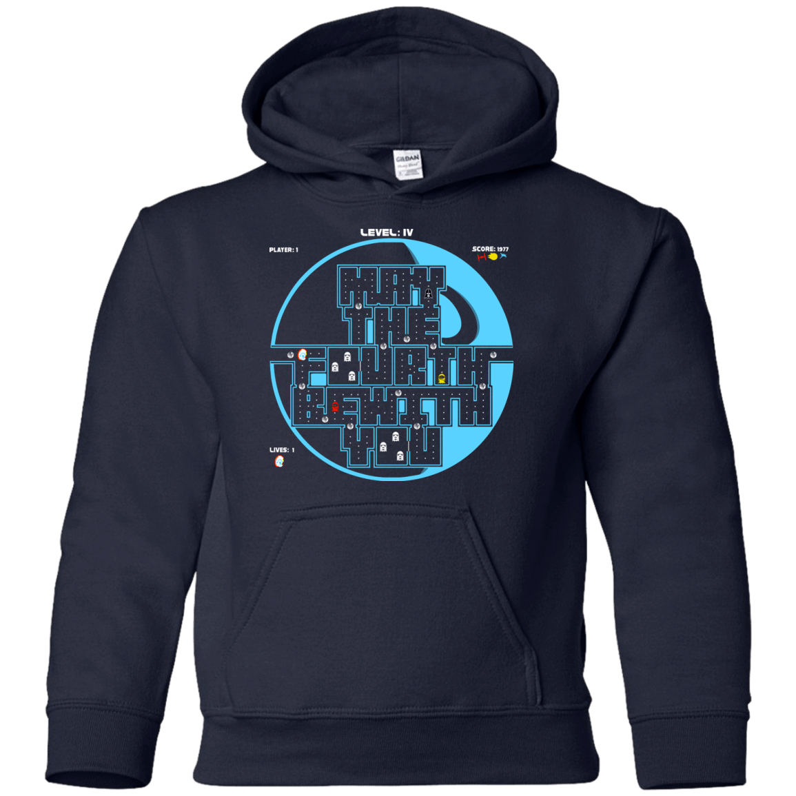 Sweatshirts Navy / YS Pacman May The Fourth Youth Hoodie