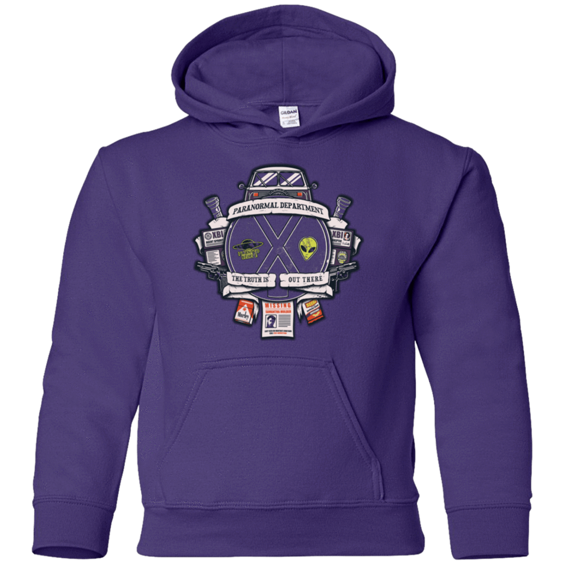 Sweatshirts Purple / YS Paranormal files Crest Youth Hoodie