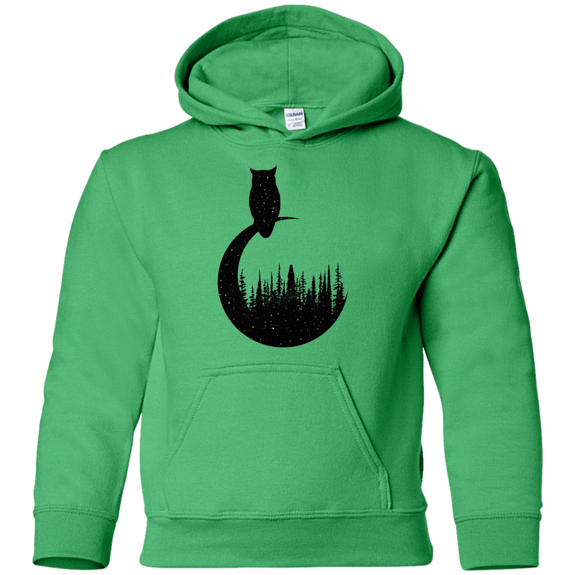Sweatshirts Irish Green / YS Perched Owl Youth Hoodie