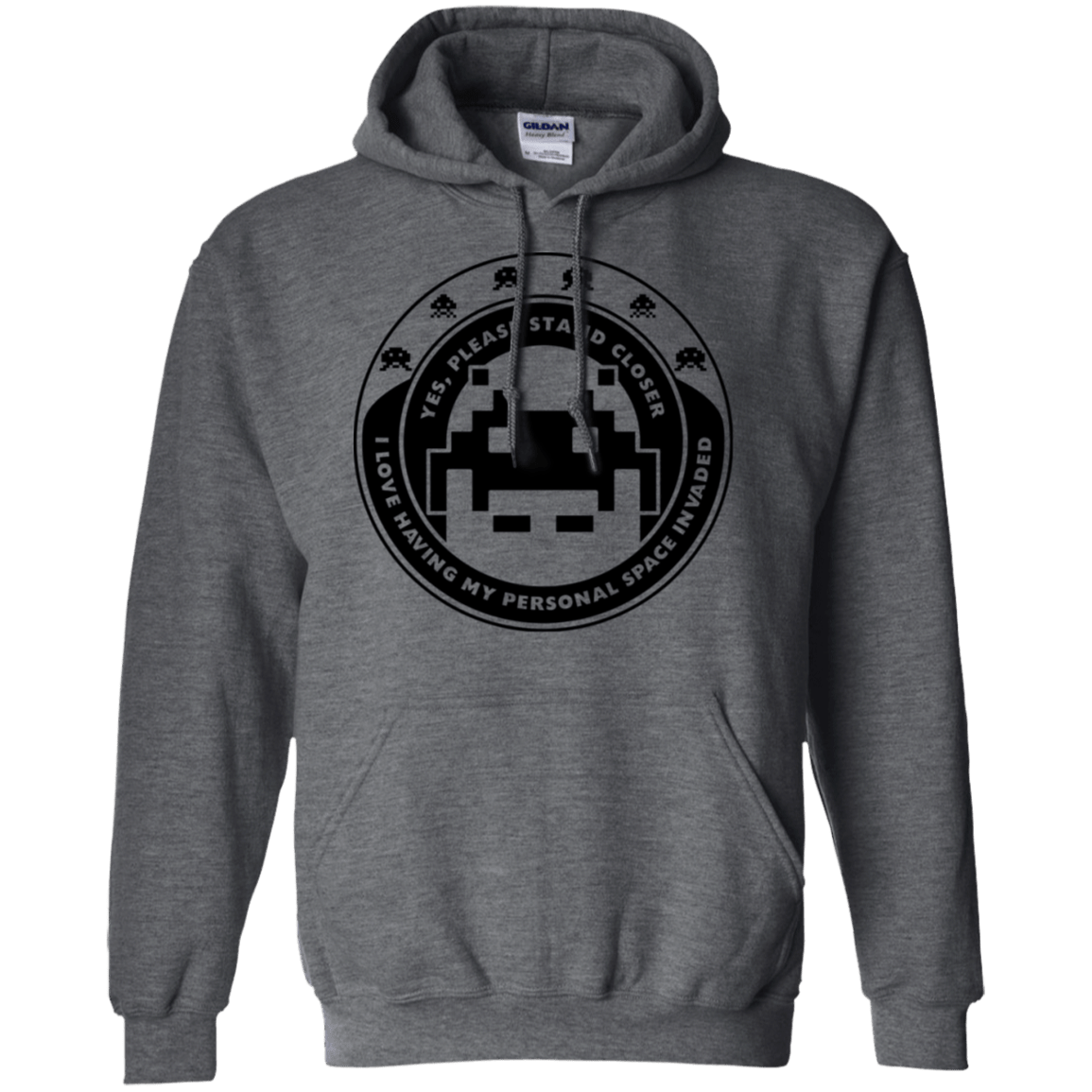 Sweatshirts Dark Heather / S Personal Space Invader Pullover Hoodie