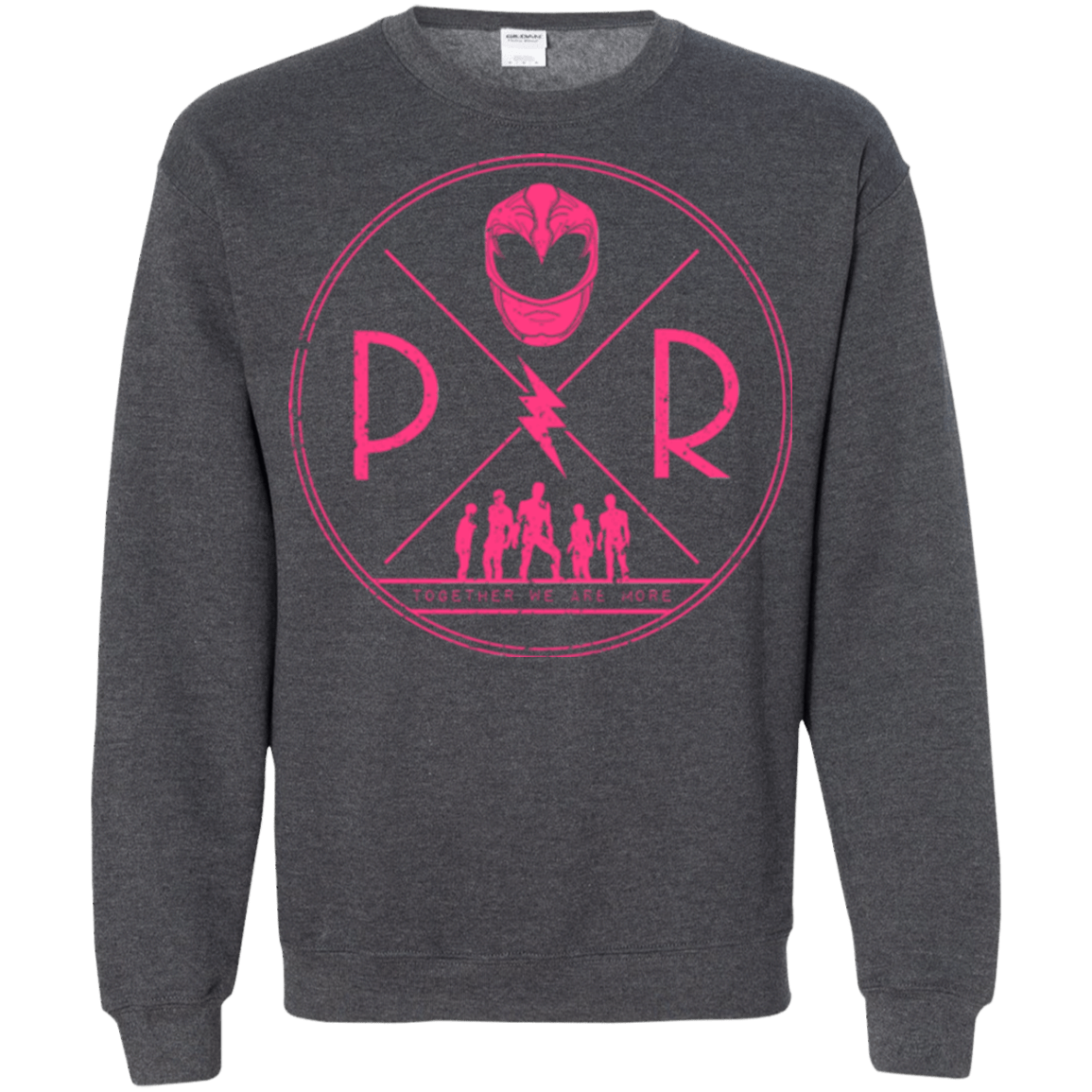 Sweatshirts Dark Heather / Small Pink Power Crewneck Sweatshirt