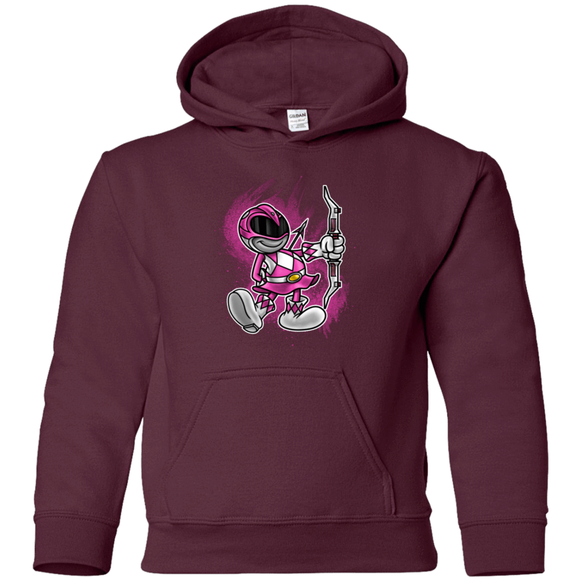 Sweatshirts Maroon / YS Pink Ranger Artwork Youth Hoodie