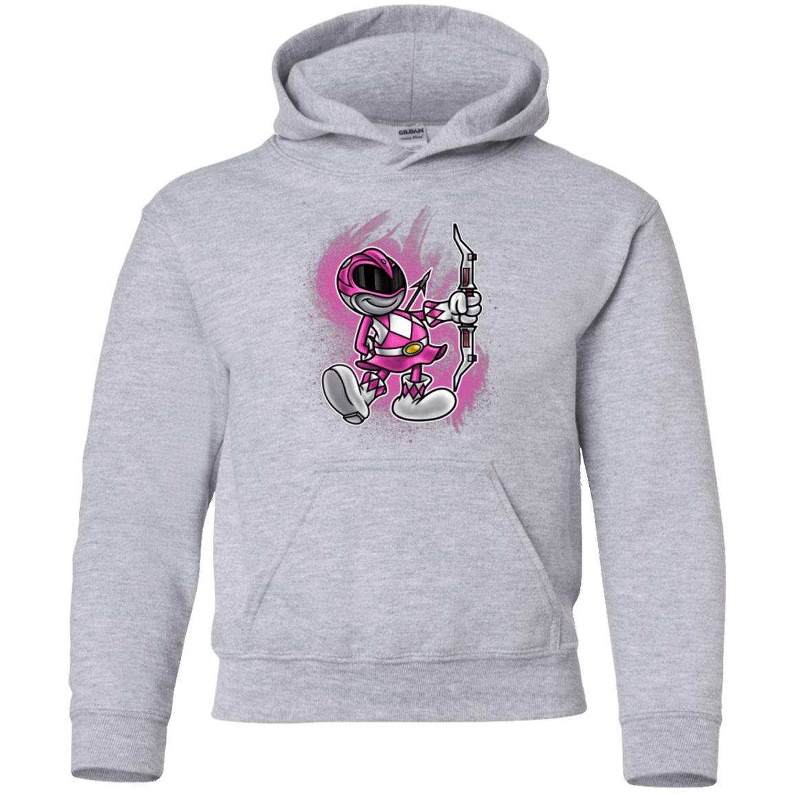 Sweatshirts Sport Grey / YS Pink Ranger Artwork Youth Hoodie