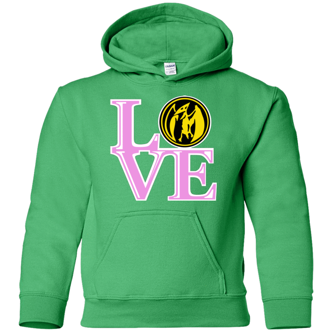 Sweatshirts Irish Green / YS Pink Ranger LOVE Youth Hoodie