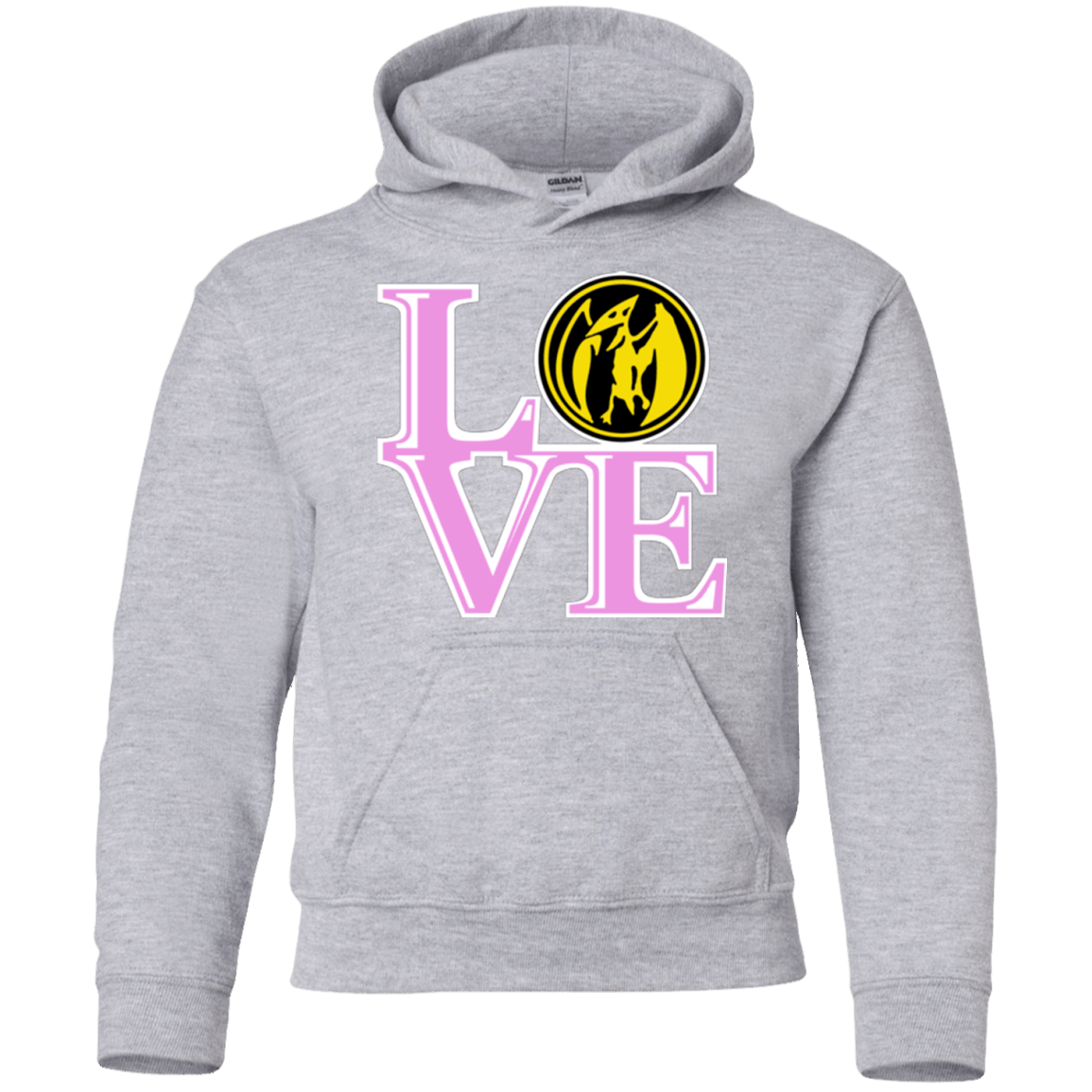 Sweatshirts Sport Grey / YS Pink Ranger LOVE Youth Hoodie