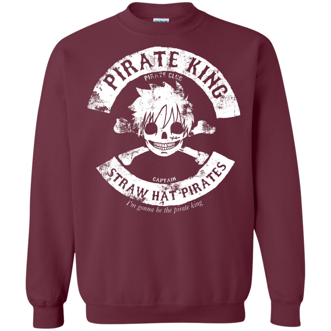 Sweatshirts Maroon / S Pirate King Skull Crewneck Sweatshirt