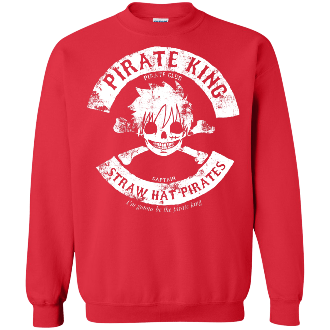 Sweatshirts Red / S Pirate King Skull Crewneck Sweatshirt