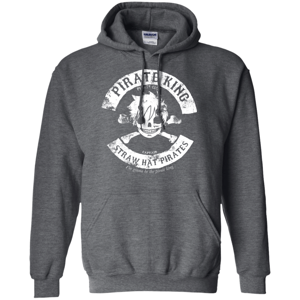 Sweatshirts Dark Heather / S Pirate King Skull Pullover Hoodie