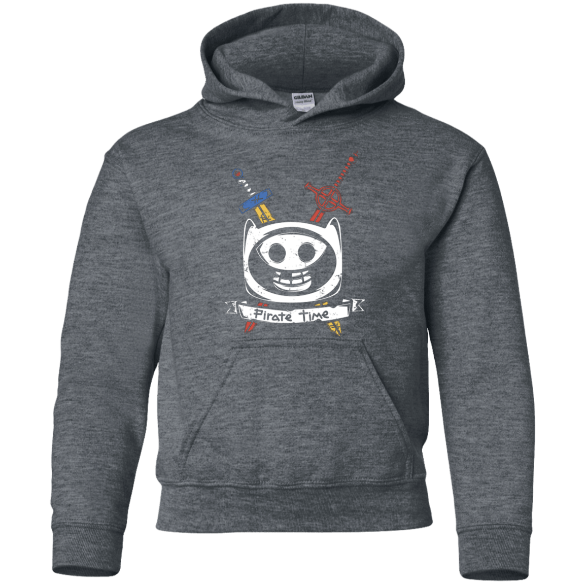 Sweatshirts Dark Heather / YS Pirate Time Youth Hoodie