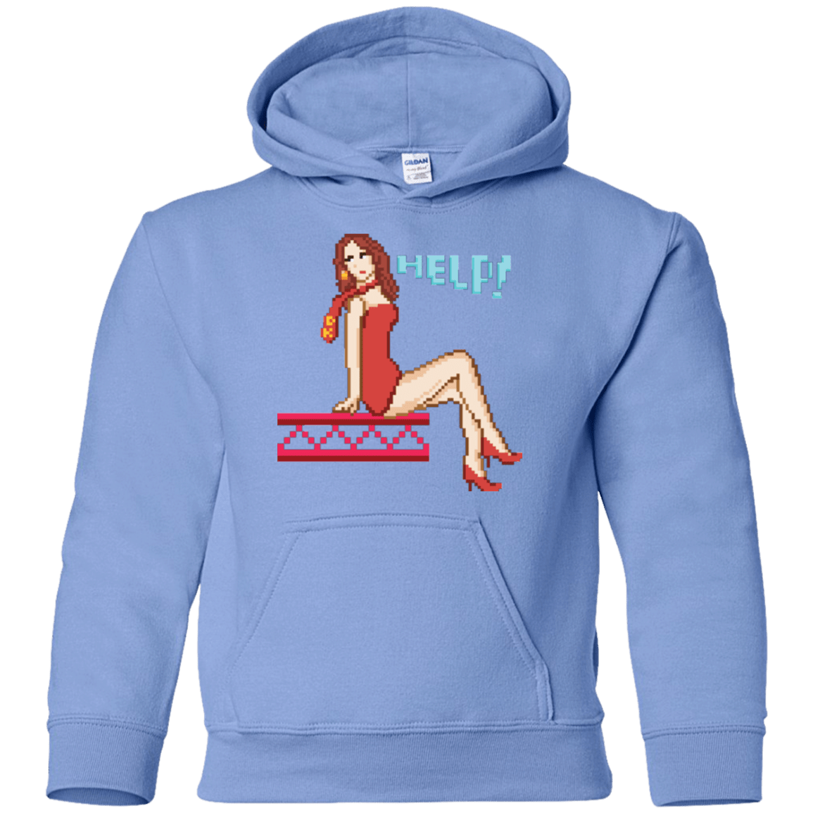 Sweatshirts Carolina Blue / YS Pixel Pinup Pauline Youth Hoodie
