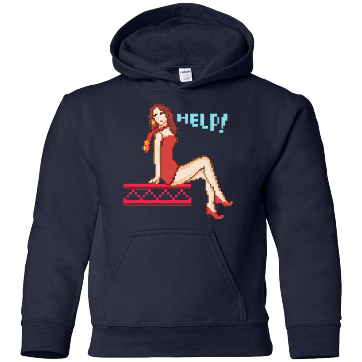 Sweatshirts Navy / YS Pixel Pinup Pauline Youth Hoodie