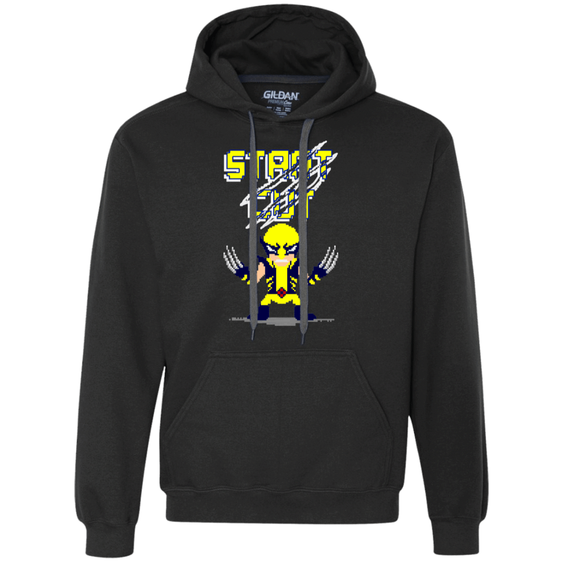 Sweatshirts Black / S Pixel Wolf Premium Fleece Hoodie