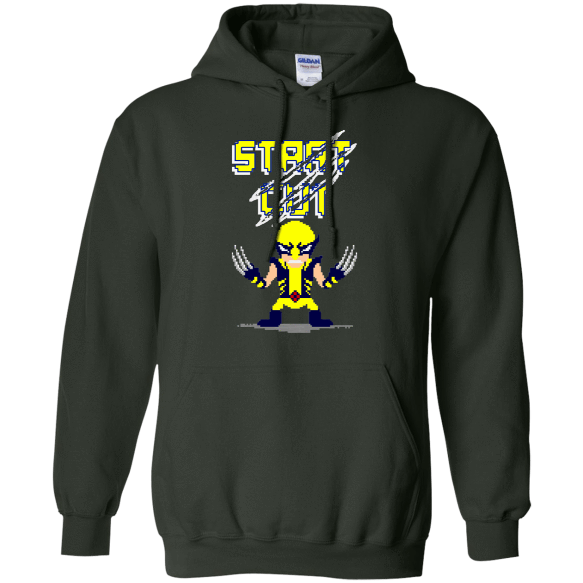 Sweatshirts Forest Green / S Pixel Wolf Pullover Hoodie