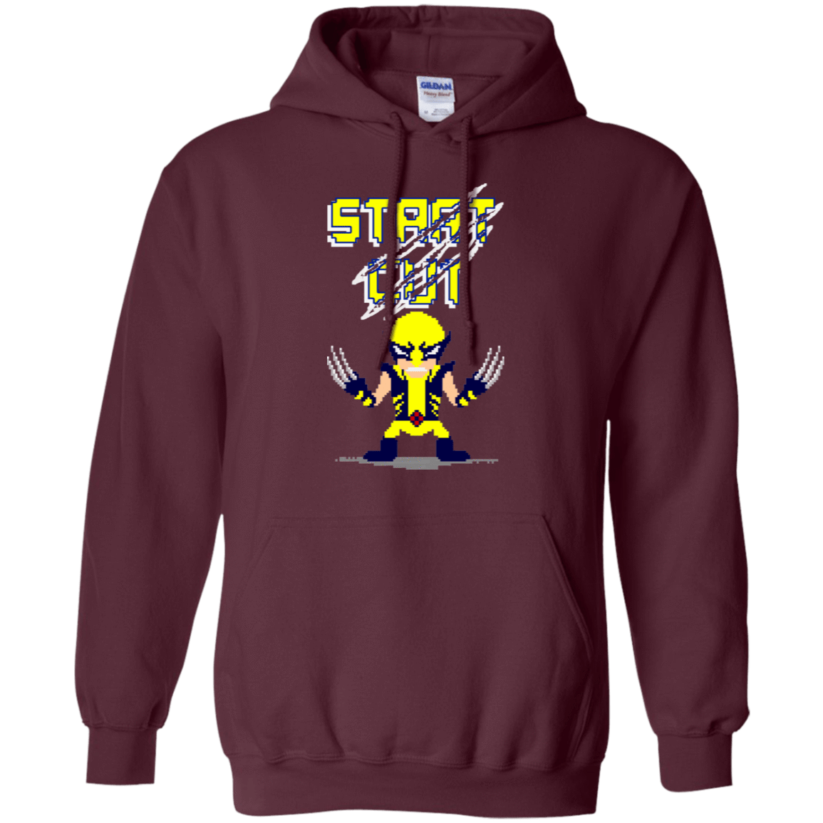 Sweatshirts Maroon / S Pixel Wolf Pullover Hoodie