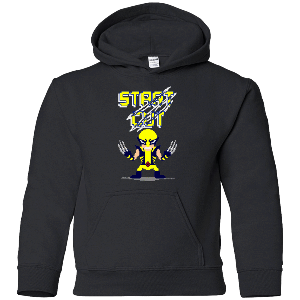 Sweatshirts Black / YS Pixel Wolf Youth Hoodie