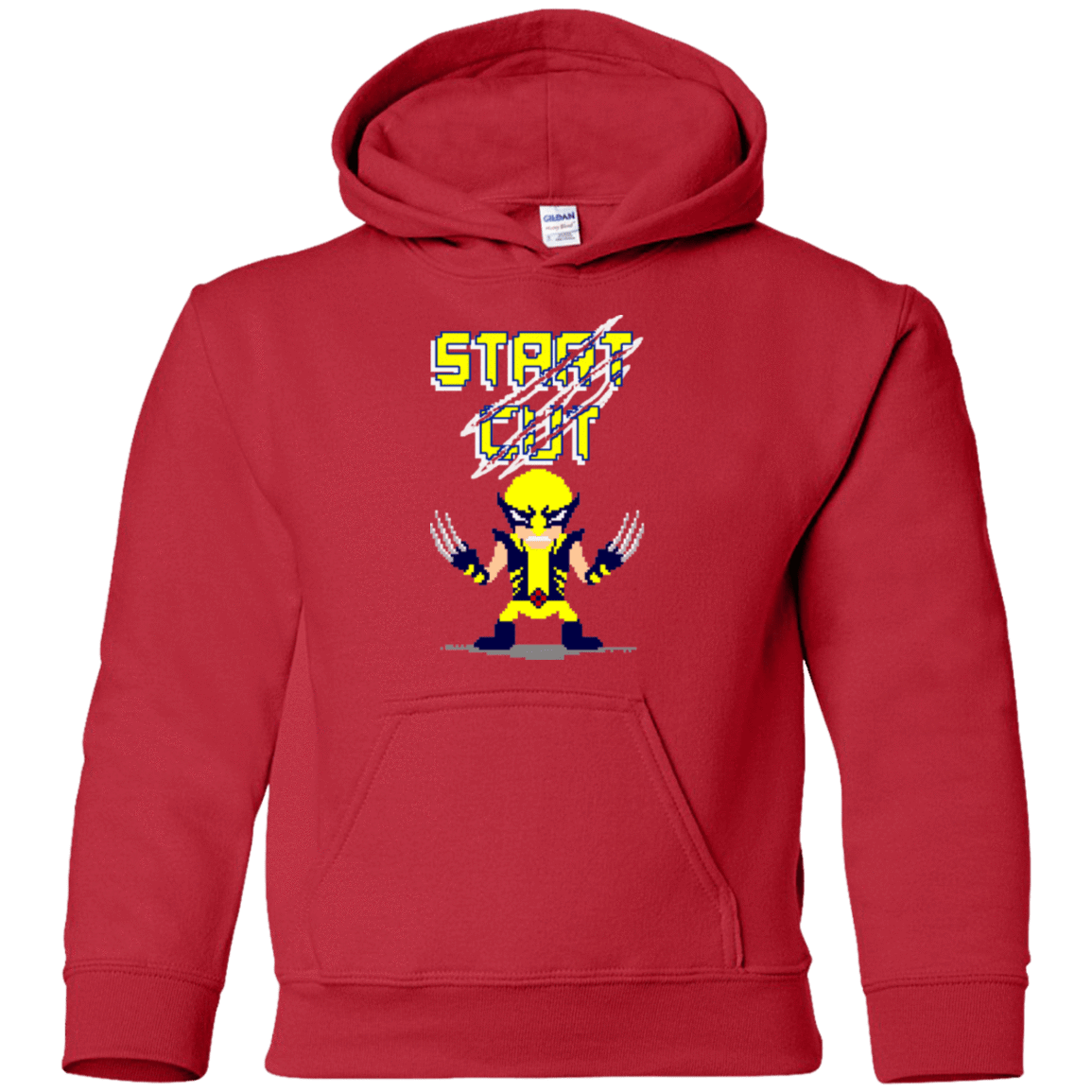 Sweatshirts Red / YS Pixel Wolf Youth Hoodie