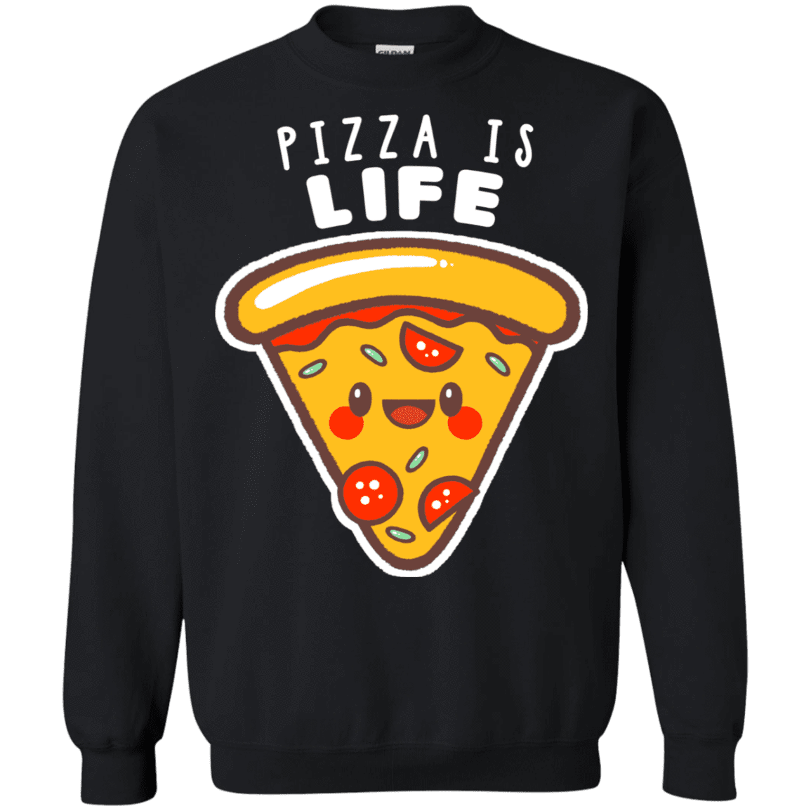 Sweatshirts Black / S Pizza is Life Crewneck Sweatshirt