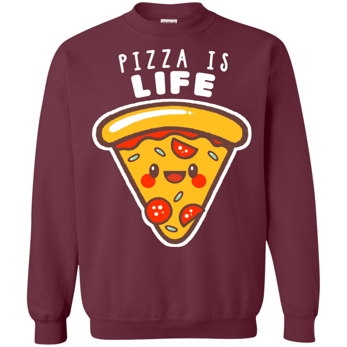 Sweatshirts Maroon / S Pizza is Life Crewneck Sweatshirt
