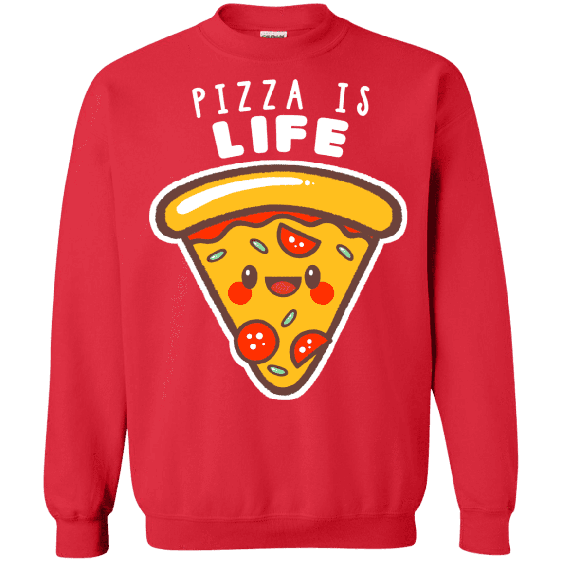 Sweatshirts Red / S Pizza is Life Crewneck Sweatshirt
