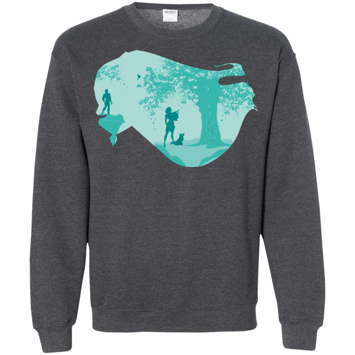 Sweatshirts Dark Heather / Small Poca Portrait Pop Crewneck Sweatshirt