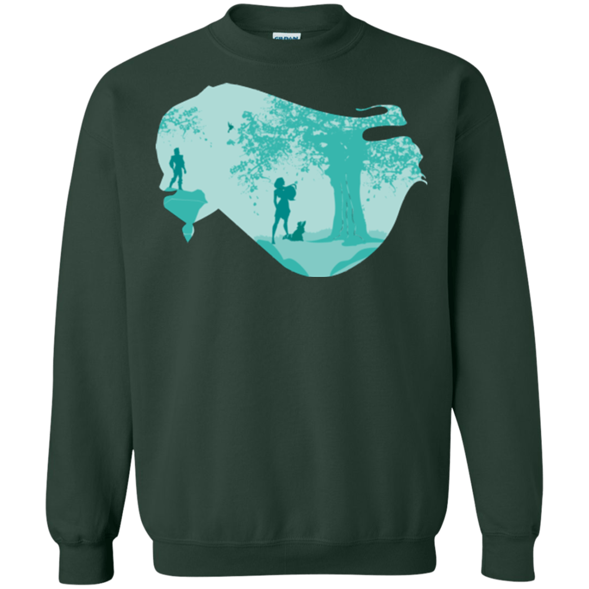 Sweatshirts Forest Green / Small Poca Portrait Pop Crewneck Sweatshirt