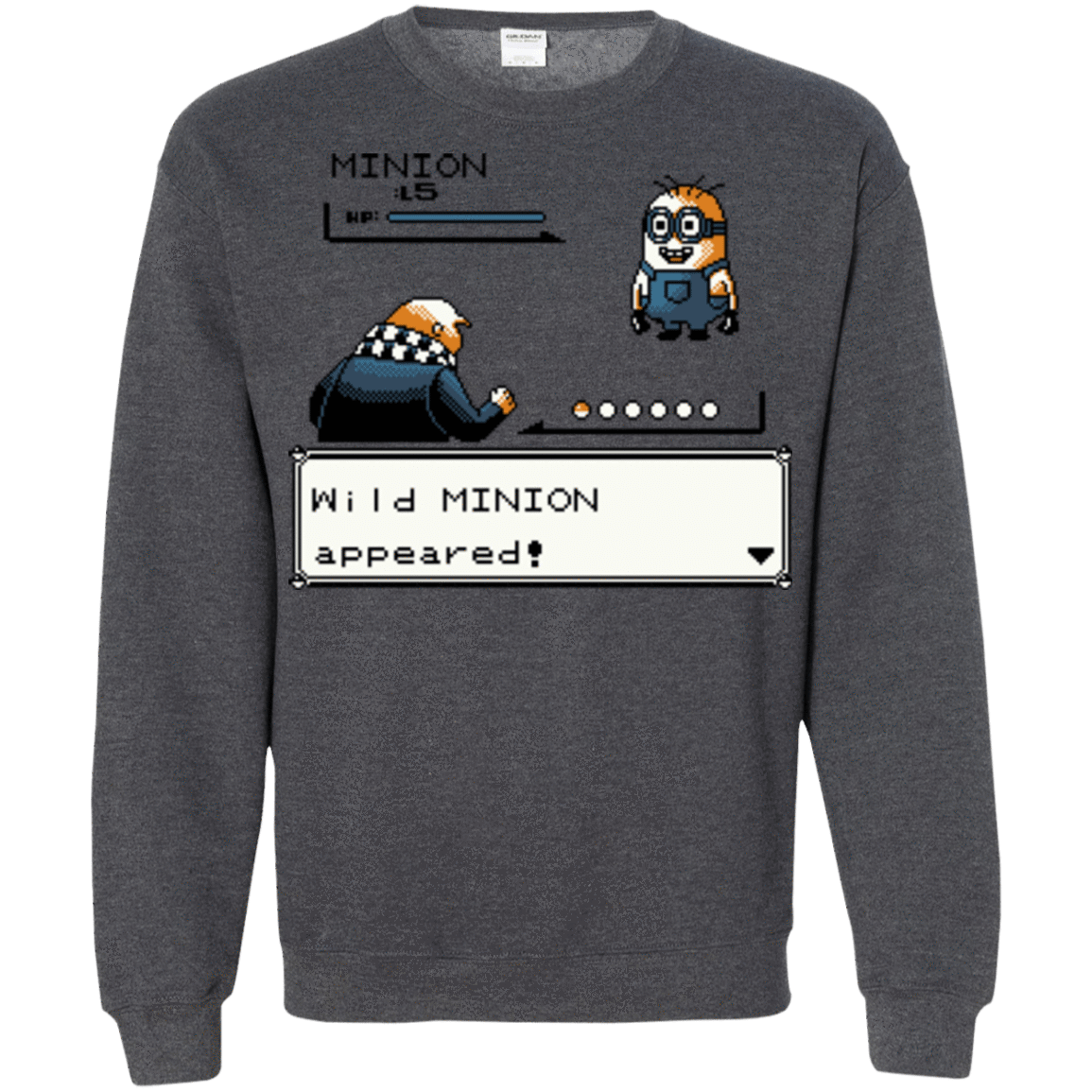 Sweatshirts Dark Heather / S Pocket minions Crewneck Sweatshirt