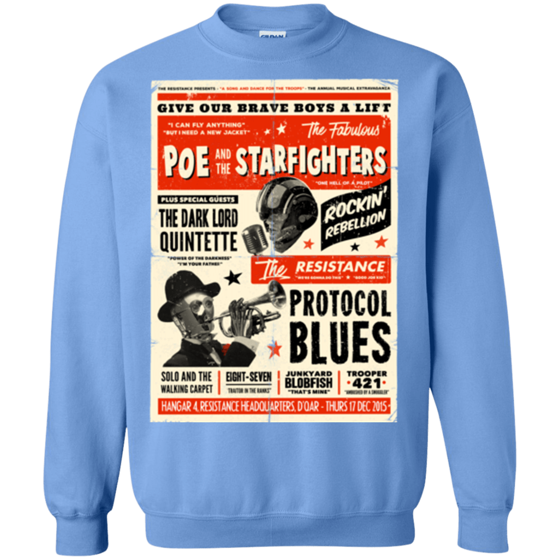 Sweatshirts Carolina Blue / Small Poe and The Starfighters Crewneck Sweatshirt